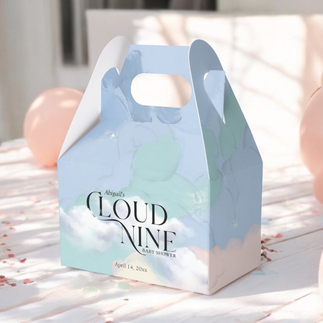 Cloud Nine Elegant Pastel Baby Shower Favour Box (Creator Uploaded)