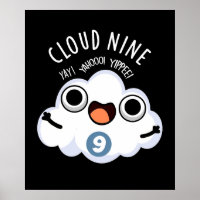 Cloud Nine Funny Weather Pun Dark BG