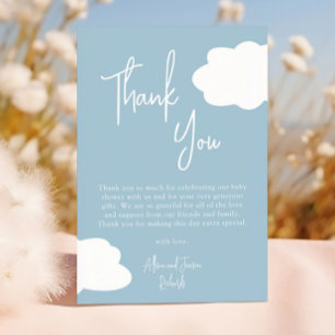 Cloud Nine Gender Neutral Baby Shower Thank You Card