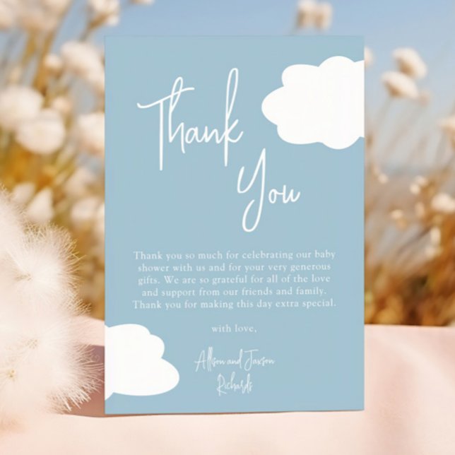 Cloud Nine Gender Neutral Baby Shower Thank You Card (Creator Uploaded)