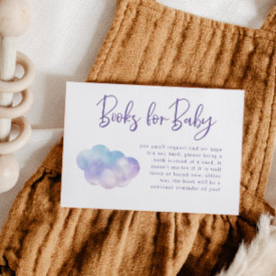 Cloud Nine Girl Baby Shower Book Request Enclosure Card