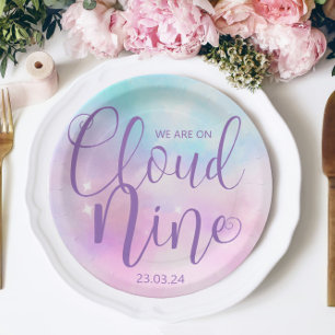 Cloud Nine Girl Baby Shower   Paper Plate