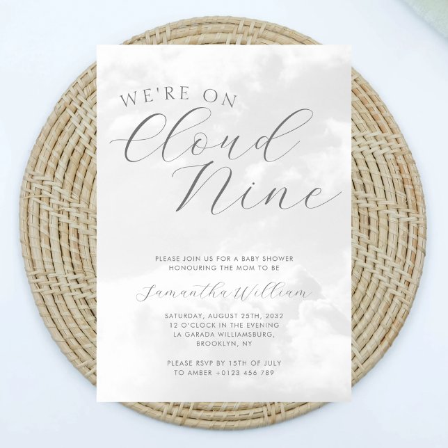 Cloud Nine Grey Gender Neutral Baby Shower  Invitation (Creator Uploaded)