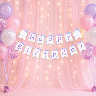 Cloud Nine Happy Birthday Banner – Watercolor Past