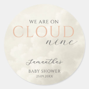 Cloud Nine Modern Baby Shower Classic Round Sticker