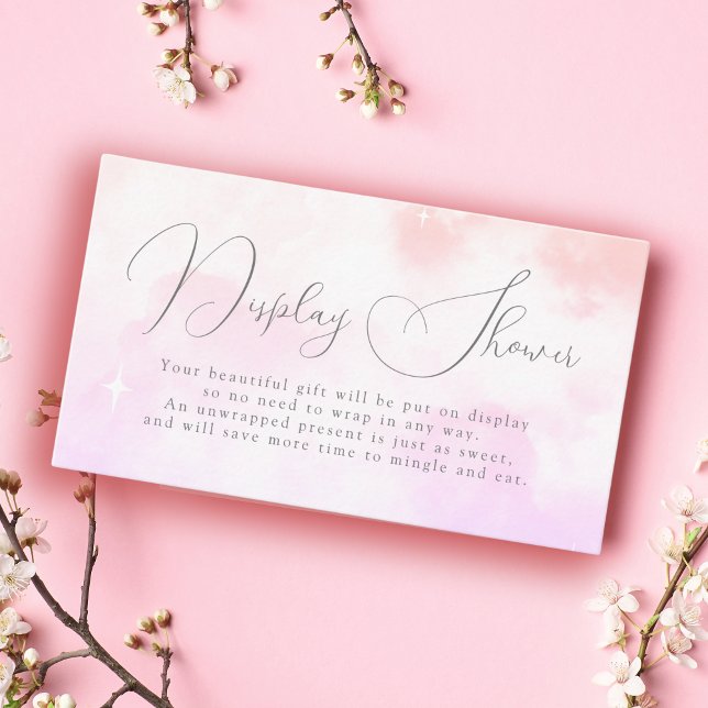 Cloud Nine Pastel Pink Display Bridal Shower  Enclosure Card (Creator Uploaded)