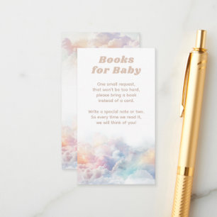 Cloud Nine Rainbow Cloud Baby Shower Books Enclosure Card