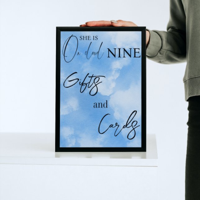 Cloud Nine Sky Blue Watercolor Bridal Shower Gifts Poster (Creator Uploaded)