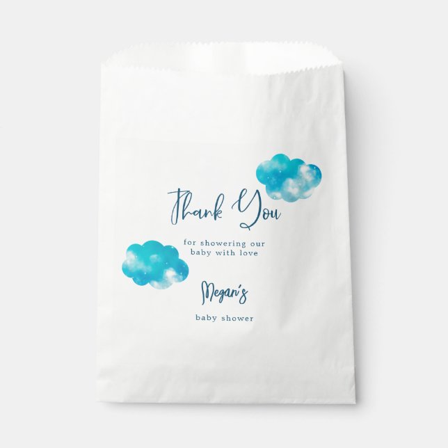 Cloud Nine Theme Boy Baby Shower Favour Bags (Front)