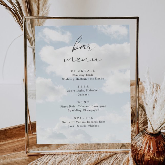 Cloud Nine Theme Cloud 9 Bar Menu Poster (Creator Uploaded)