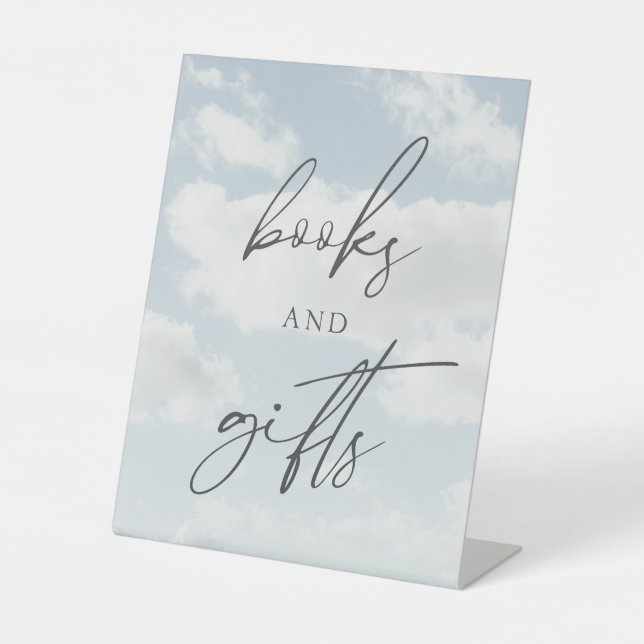 Cloud Nine Theme Cloud 9 Books and Gifts  Pedestal Sign (Front)