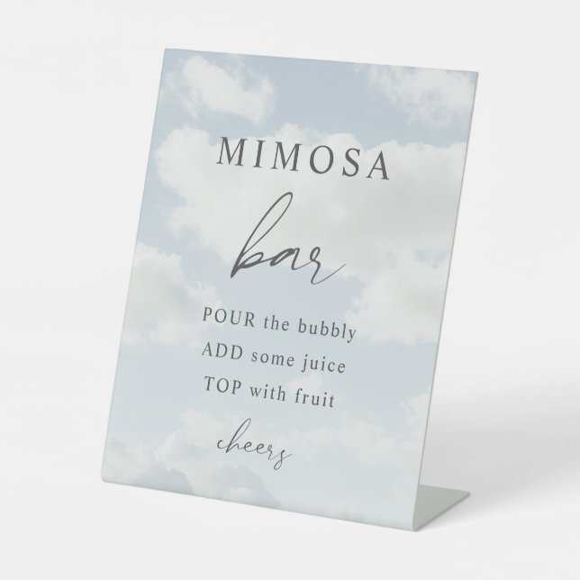 Cloud Nine Theme Cloud 9 Mimosa Bar Pedestal Sign (Front)