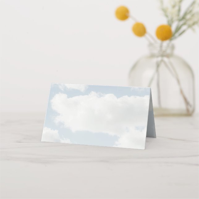 Cloud Nine Theme She's On Cloud 9 Party Place Card (Front)