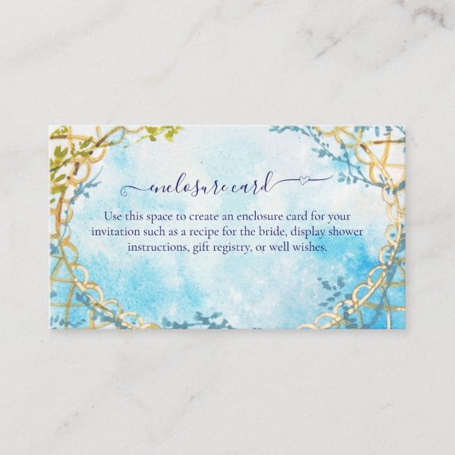 Cloud Nine Whimsical Rococo Revival Bridal Shower Enclosure Card (Front)