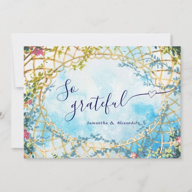 Cloud Nine Whimsical Rococo Revival Bridal Shower Thank You Card (Front)