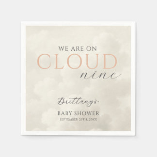 Cloud Nine White Clouds Baby Shower Napkin