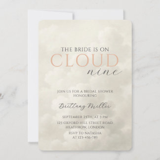 Cloud Nine White Clouds Bridal Shower Invitation