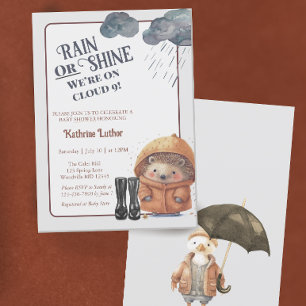 Cloud Nine Woodland Hedgehog Baby Shower Invitation