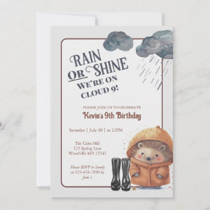 Cloud Nine Woodland Hedgehog Birthday Invitation