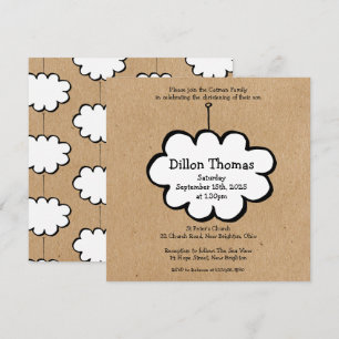 Cloud on a String Christening Invitation