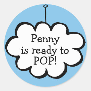 Cloud on a String Ready to POP Classic Round Sticker