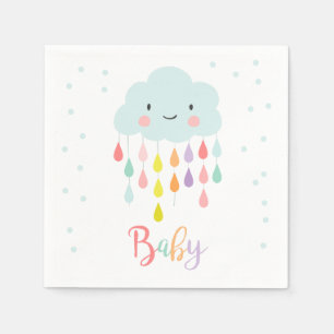 Cloud Paper Napkin Baby sprinkle Raindrops Shower