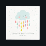 Cloud Paper Napkin Baby sprinkle Raindrops Shower<br><div class="desc">♥ This paper napkins are a great addition to your party! Cloud theme with raindrops in rainbow colours.</div>