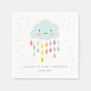 Cloud Paper Napkin Baby sprinkle Raindrops Shower