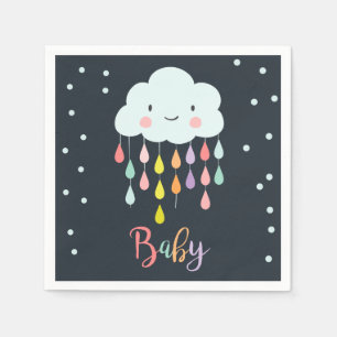 Cloud Paper Napkin Baby sprinkle Raindrops Shower