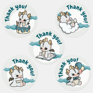 Cloud Pastel Grey Blue Baby Dragon Thank you 