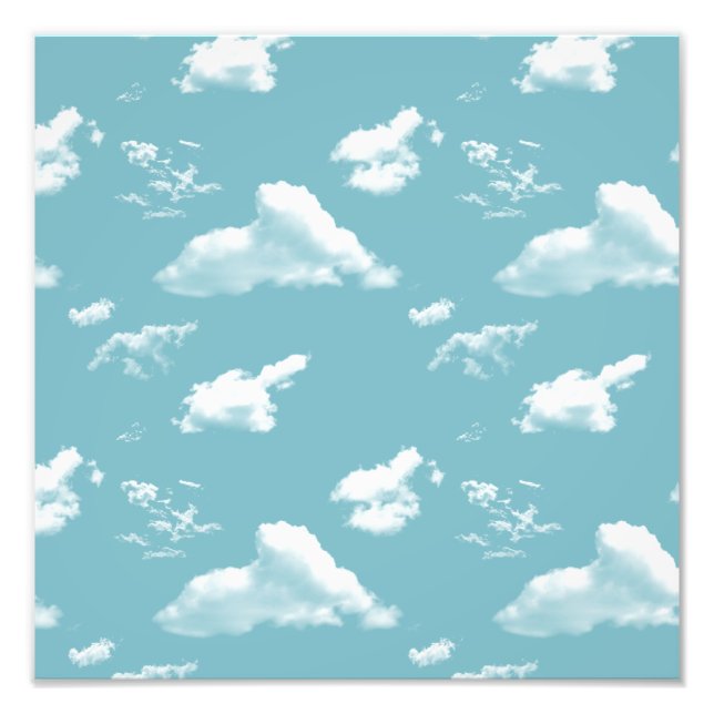 cloud pattern against a sky blue sky photo print (Front)