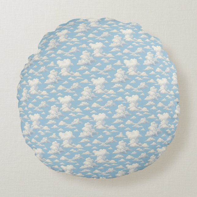 Cloud Pattern  Round Cushion (Front)