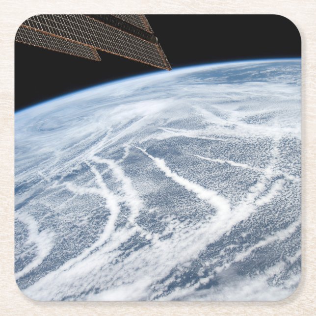 Cloud Patterns South Of The Aleutian Islands. Square Paper Coaster (Front)