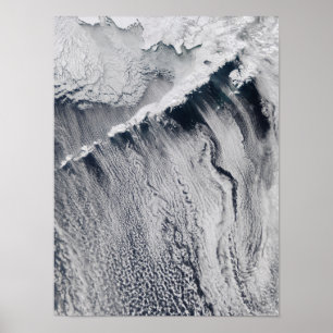 Cloud patterns visible over the Aleutian Island Poster
