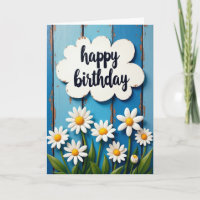 Cloud Plaque Birthday Card