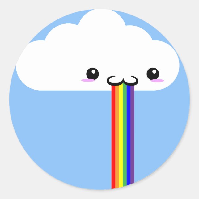 Cloud Puking Rainbow Sticker (Front)