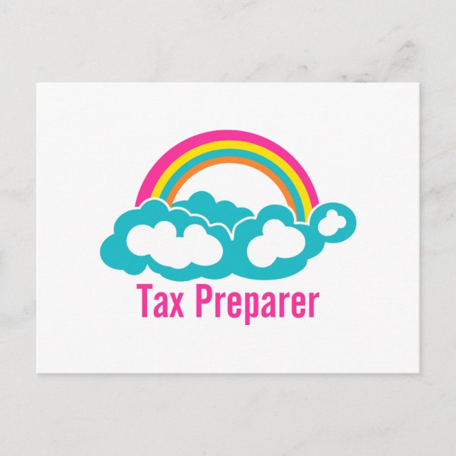 Cloud Rainbow Tax Preparer Postcard (Front)
