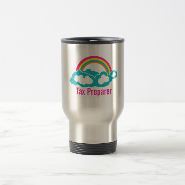 Cloud Rainbow Tax Preparer Travel Mug (Center)