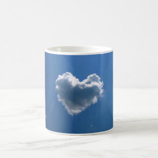 Cloud shape of a heart coffee mug