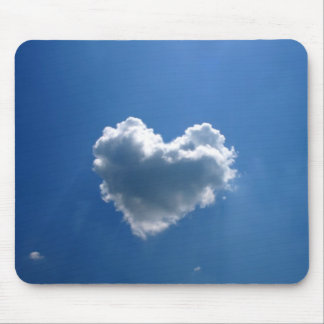 Cloud shape of a heart mouse pad