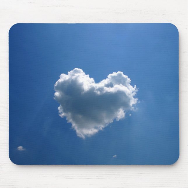 Cloud shape of a heart mouse pad (Front)