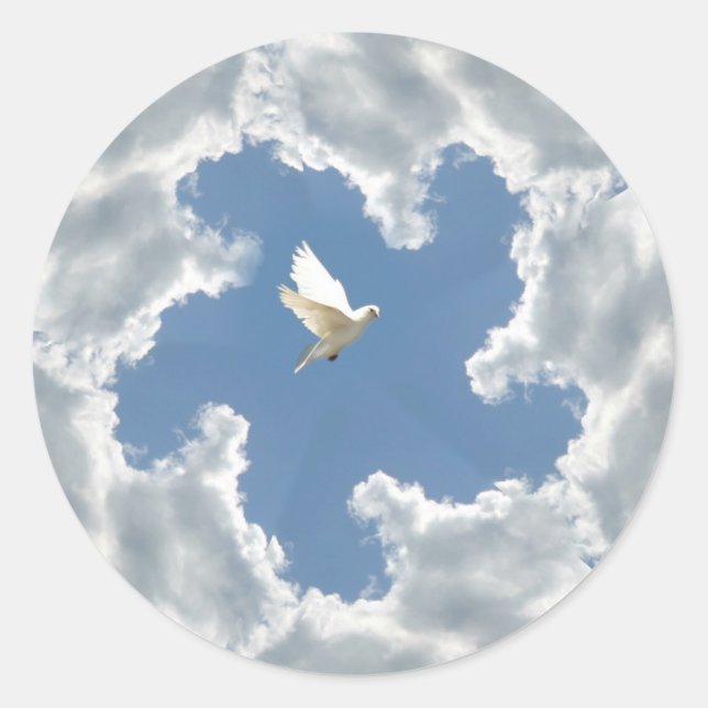 Cloud silver lining dove sticker (Front)