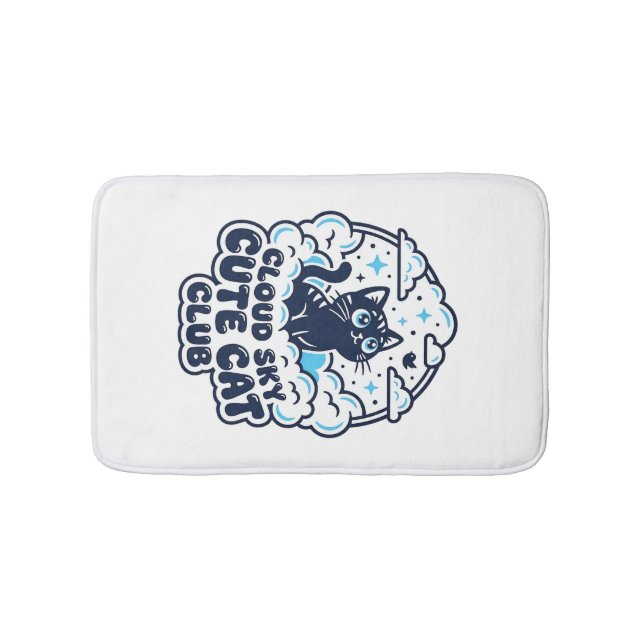 Cloud Sky Cute Cat Pet Lover Shirt Art - Cloud Sky Bath Mat (Front)
