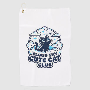 Cloud Sky Cute Cat Pet Lover Shirt Art - Cloud Sky Golf Towel