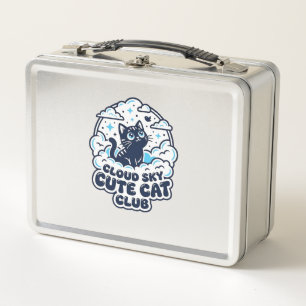 Cloud Sky Cute Cat Pet Lover Shirt Art - Cloud Sky Metal Lunch Box