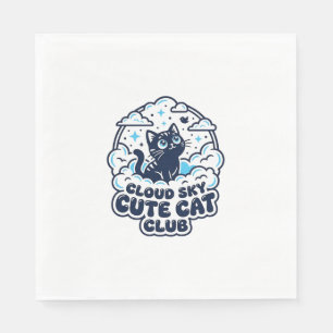 Cloud Sky Cute Cat Pet Lover Shirt Art - Cloud Sky Napkin