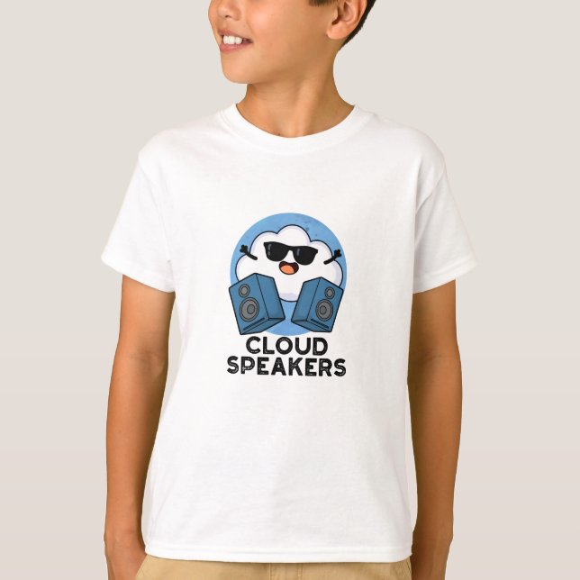 Cloud Speakers Funny Weather Pun  T-Shirt (Front)