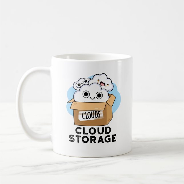 Cloud Storage Funny Weather Technology Pun  Coffee Mug (Left)