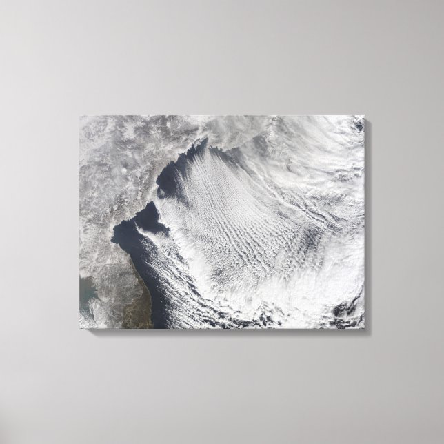 Cloud streets forming over the Sea of Japan Canvas Print (Front)