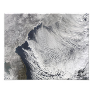 Cloud streets forming over the Sea of Japan Photo Print